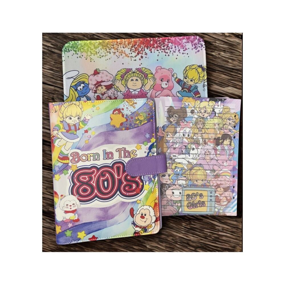 Rainbow Brite Born in the 80’s A5 Custom Binder with matching paper & mousepad